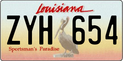 LA license plate ZYH654