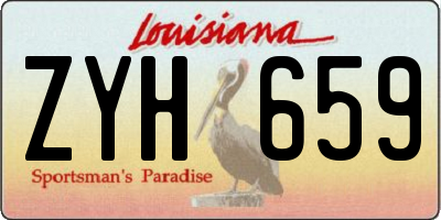 LA license plate ZYH659