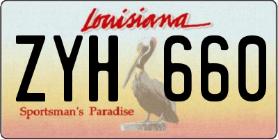 LA license plate ZYH660