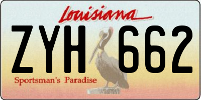 LA license plate ZYH662