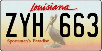 LA license plate ZYH663