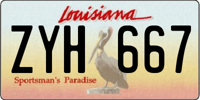 LA license plate ZYH667