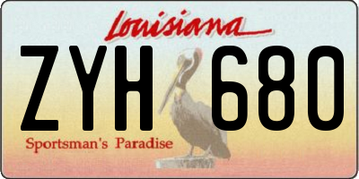 LA license plate ZYH680