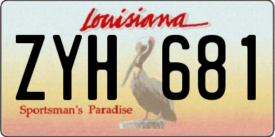 LA license plate ZYH681