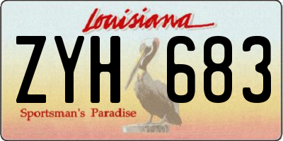 LA license plate ZYH683