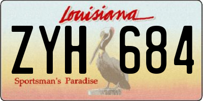 LA license plate ZYH684