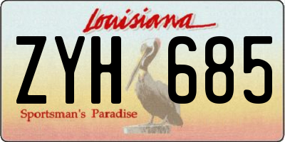 LA license plate ZYH685