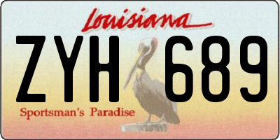 LA license plate ZYH689