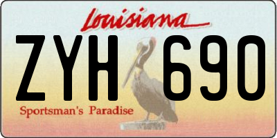 LA license plate ZYH690