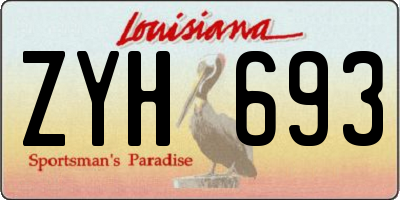 LA license plate ZYH693
