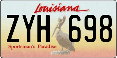 LA license plate ZYH698