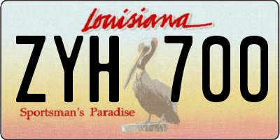 LA license plate ZYH700