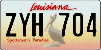 LA license plate ZYH704