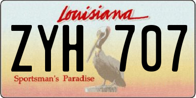 LA license plate ZYH707