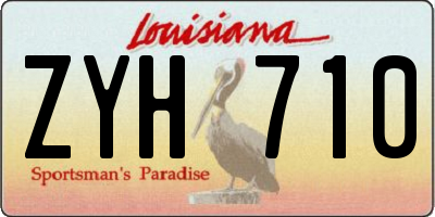 LA license plate ZYH710