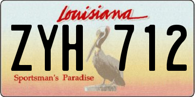 LA license plate ZYH712