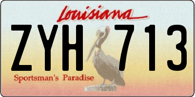 LA license plate ZYH713