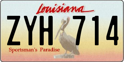 LA license plate ZYH714