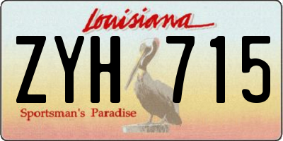 LA license plate ZYH715