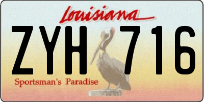 LA license plate ZYH716