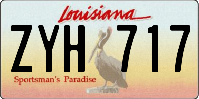 LA license plate ZYH717