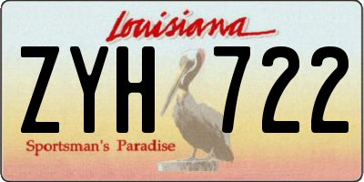 LA license plate ZYH722