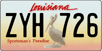 LA license plate ZYH726