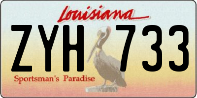 LA license plate ZYH733