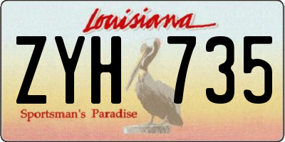 LA license plate ZYH735