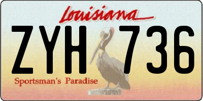 LA license plate ZYH736