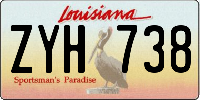 LA license plate ZYH738