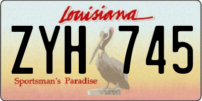 LA license plate ZYH745