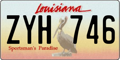 LA license plate ZYH746