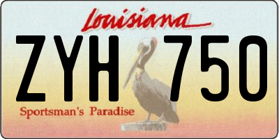 LA license plate ZYH750