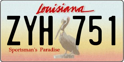 LA license plate ZYH751