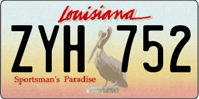 LA license plate ZYH752