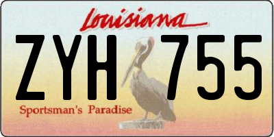 LA license plate ZYH755