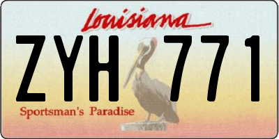 LA license plate ZYH771