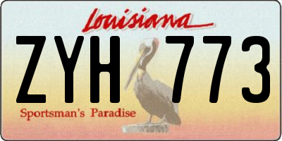 LA license plate ZYH773