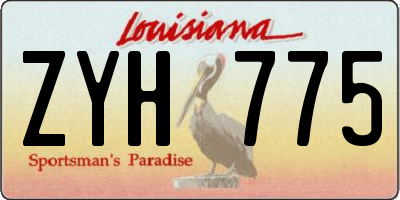 LA license plate ZYH775