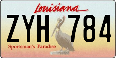 LA license plate ZYH784