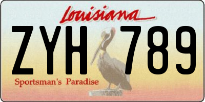 LA license plate ZYH789