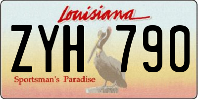 LA license plate ZYH790