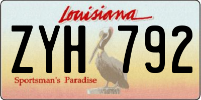 LA license plate ZYH792