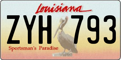 LA license plate ZYH793
