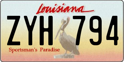 LA license plate ZYH794