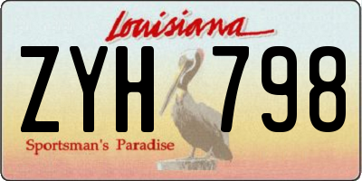 LA license plate ZYH798