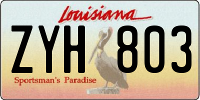 LA license plate ZYH803