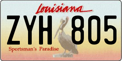 LA license plate ZYH805