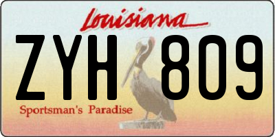LA license plate ZYH809